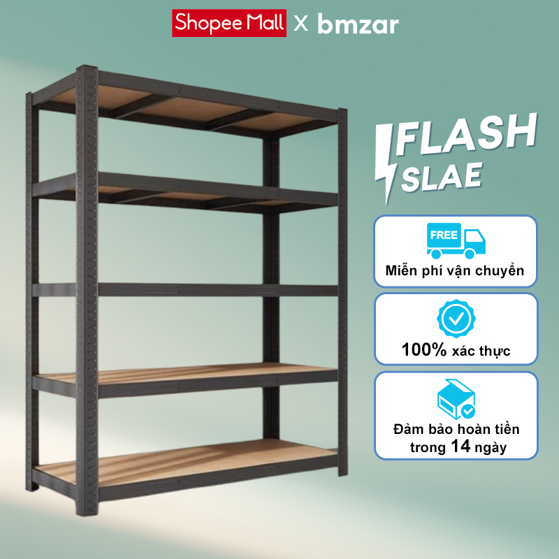 BMZAR Kệ sắt v lỗ 5 Tầng Kệ để đồ đa năng 120*40*180 Lắp đặt không cần vít | BigBuy360 - bigbuy360.vn