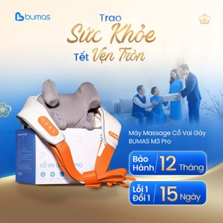   Set Quà Tết  Máy Massage Cổ Vai Gáy Bumas M3Pro– Massage 8 Điểm Chạm Silicon Mô Phỏng Bàn Tay Người 