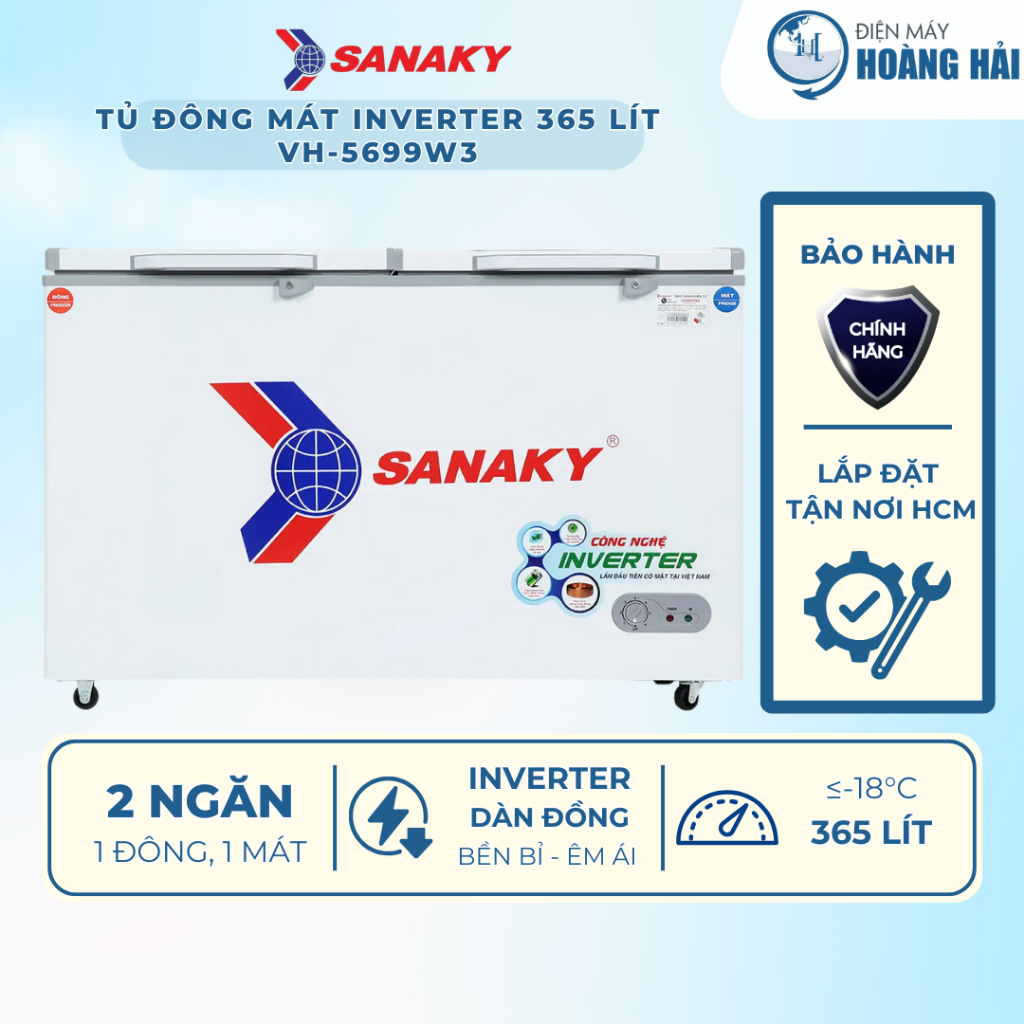 VH5699W3 | Tủ đông Sanaky Inverter 365 Lít VH5699W3 - Hàng chính hãng