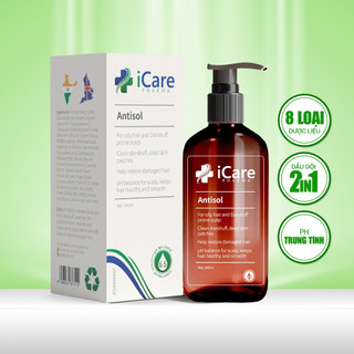  Dầu Gội iCare Pharma Antisol - Dưỡng Chất Thảo Mộc Giúp Da Đầu Sạch Gầu Nấm Tóc Sạch Suôn Mượt 