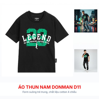 Áo Thun Nam DONMAN In Form Suông Cotton 2 Chiều 5 Màu Basic D11 Thấm Hút Mồ Hôi Thoáng Mát