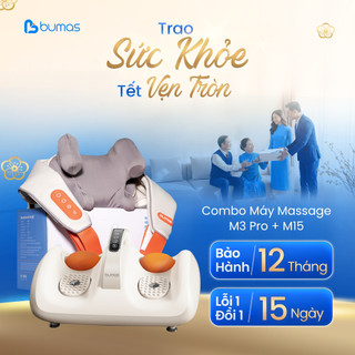  Set Quà Tết Combo Máy Massage Cổ Vai Gáy BUMAS M3 Pro + Máy Massage Bàn Chân BUMAS M15 