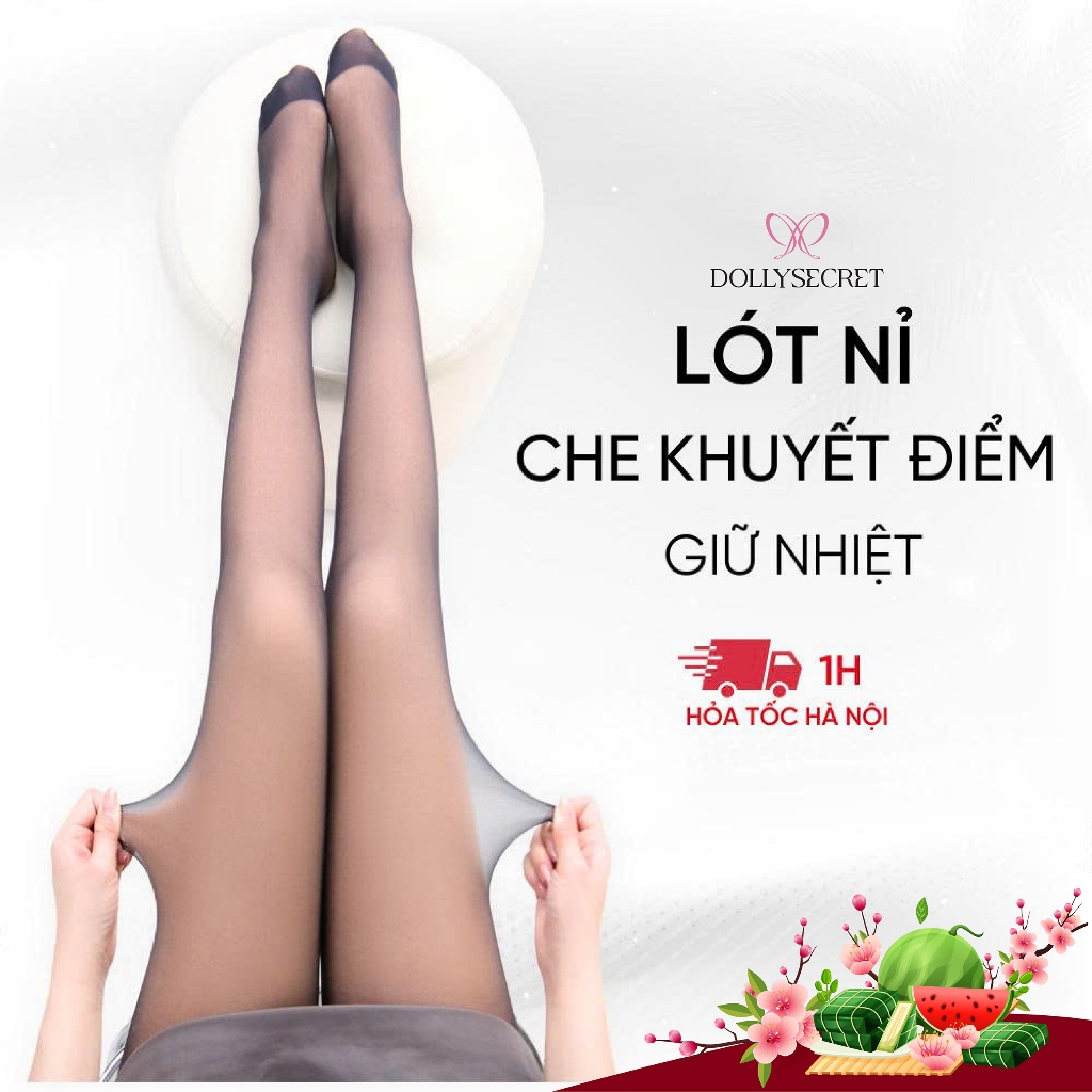 Quần Tất Dolly 2 Lớp Lót Nỉ Giữ Nhiệt Che Khuyết Điểm Mùa Đông DOLLY SECRET Siêu Dai T40