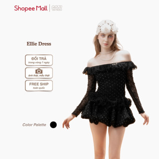  Cazi Ellie Dress - Váy trễ vai bèo ngực chân váy bồng 