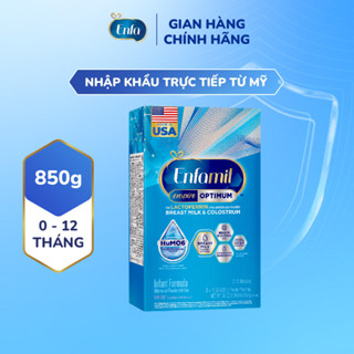 [Nhập khẩu từ Mỹ]Sữa bột Enfamil Enspire Optimum 850g hỗ trợ đề kháng cho trẻ 0-12 tháng tuổi (hộp 2 túi thiếc 425g)