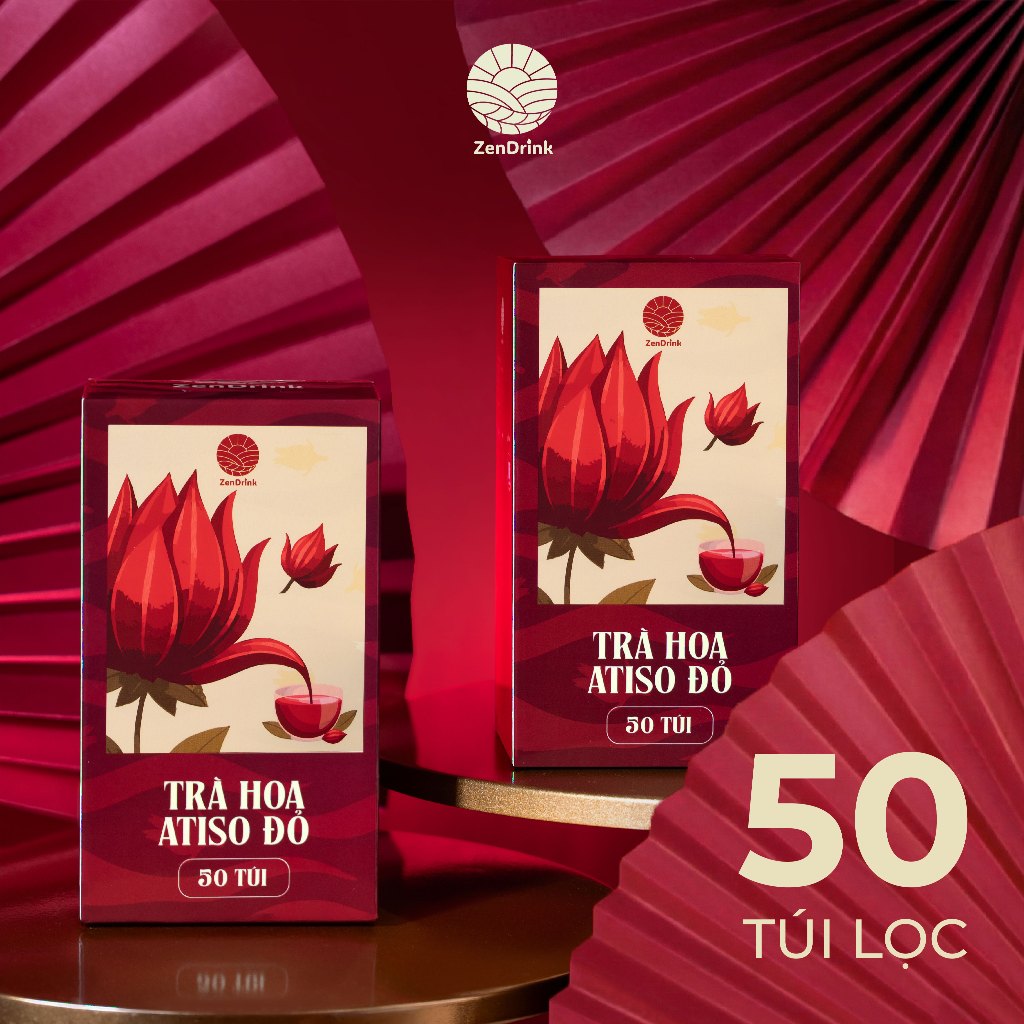 [COMBO 2 HỘP] Trà Atiso Túi Lọc - Hoa Atiso Đỏ 50 Túi Lọc 1.5g - ZenDrink Việt Nam
