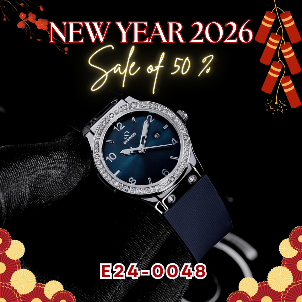 Đồng Hồ Nữ - Thương Hiệu ETERNO E24-0048 dây cao su non, viền đính đá tinh tế _ đồng hồ nữ