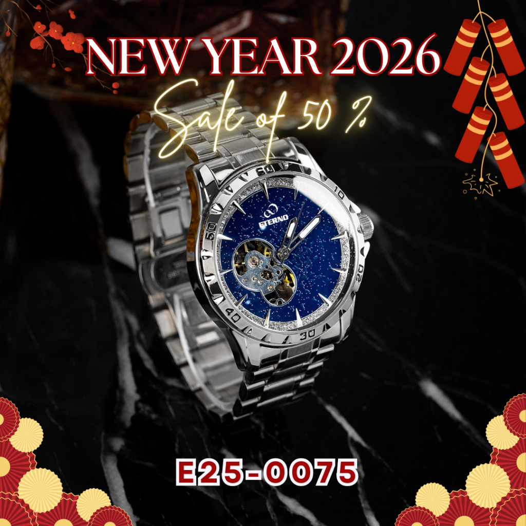 Đồng Hồ Cơ Nam - Thương Hiệu ETERNO E25-0075 Thiết kế mặt đồng hồ độc đáo
