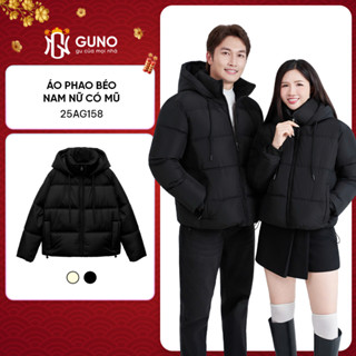  Áo Phao Béo Siêu Nhẹ Nam Nữ GUNO Chần Bông Cao Cấp Có Mũ Giữ Ấm Mùa Đông SP5 25AG158 AB192 AK224 
