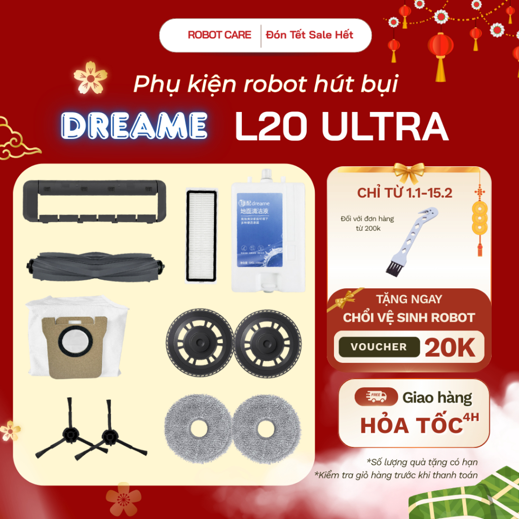 Phụ kiện Robot Hút Bụi Dreame L20 Ultra - Phụ kiện chất lượng cao robot hút bụi lau nhà L20 Ultra - 