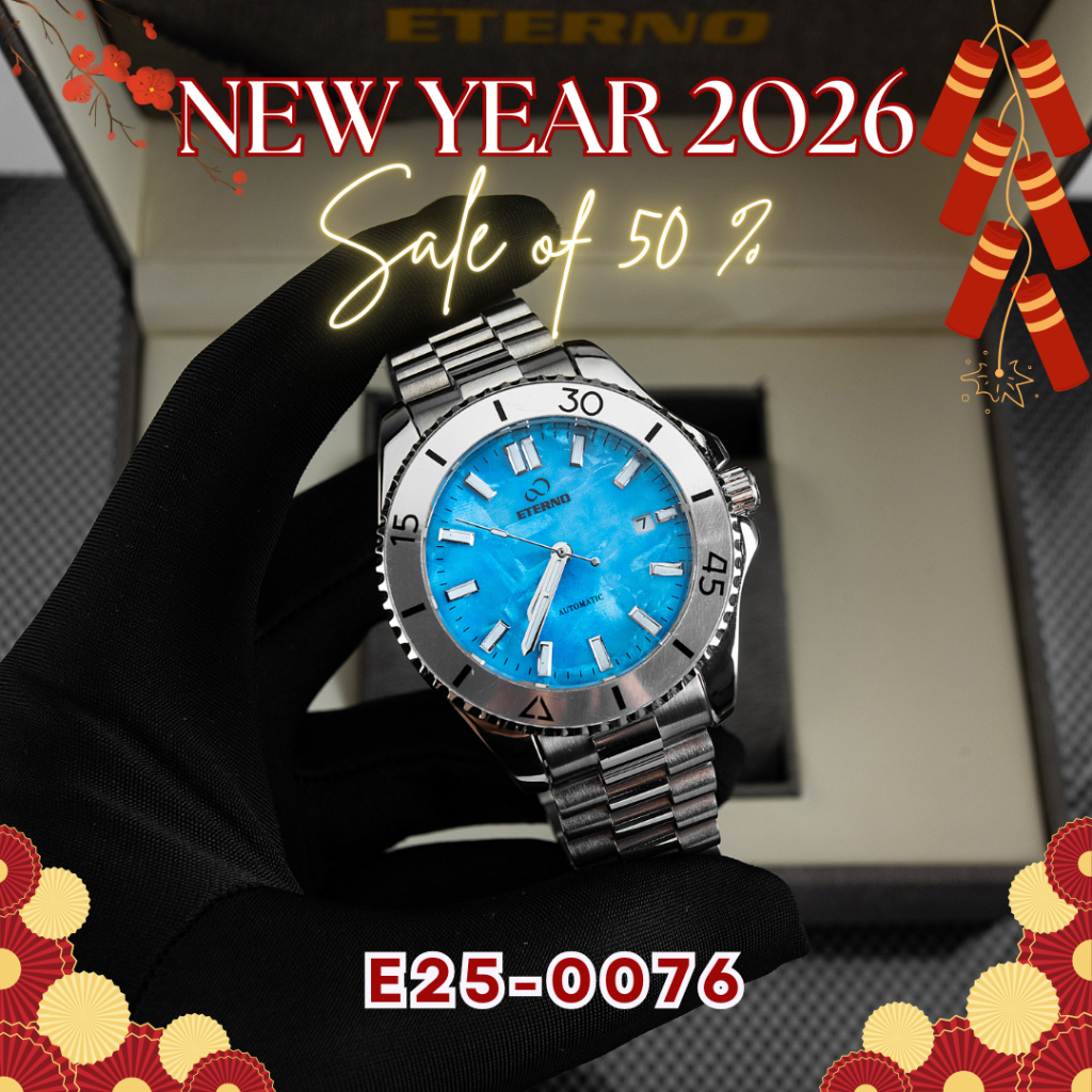 Đồng Hồ Nam - Thương Hiệu ETERNO E25-0076 Bạc Xanh