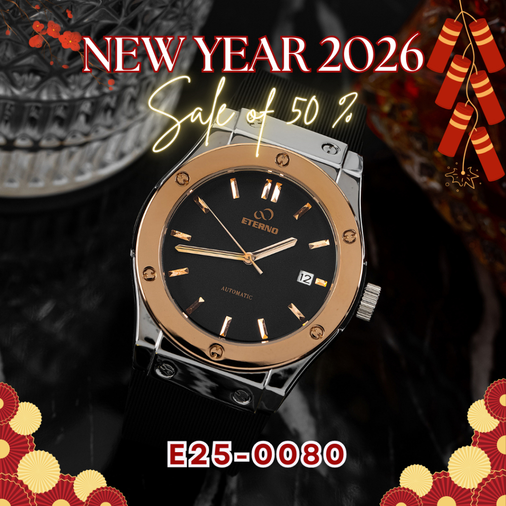 Đồng Hồ Cơ Nam - Thương Hiệu ETERNO E25-0080 Viền Nâu Tinh Tế Sang Trọng