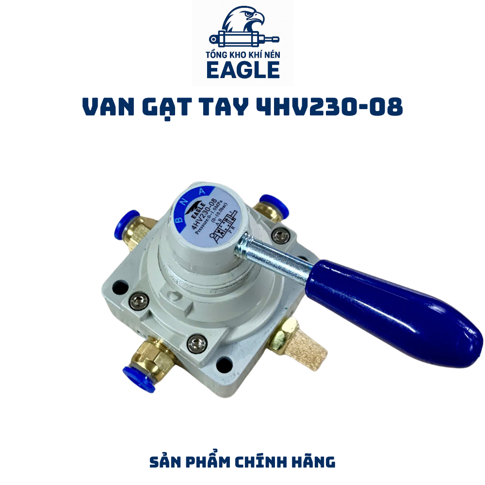 Van Gạt Tay Khí Nén 4HV230-08 (van 4 cửa, 3 vị trí, 1 tay gạt) - Giá Sỉ