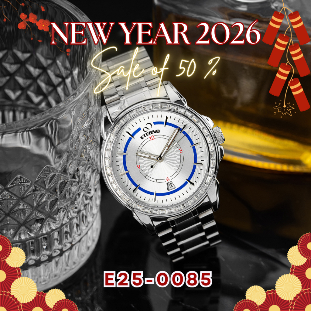 Đồng Hồ Cơ Nam - Thương Hiệu ETERNO E25-0085 Thiết kế mặt đồng hồ độc đáo