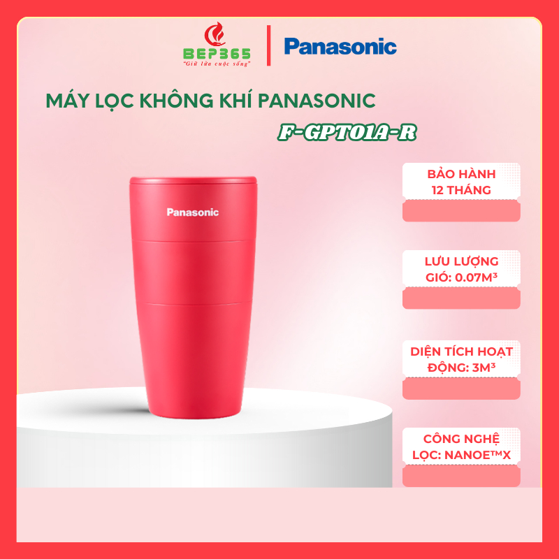 Máy lọc không khí Panasonic F-GPT01A-R – Khử mùi và vi khuẩn – Vận hành êm – Phù hợp phòng nhỏ