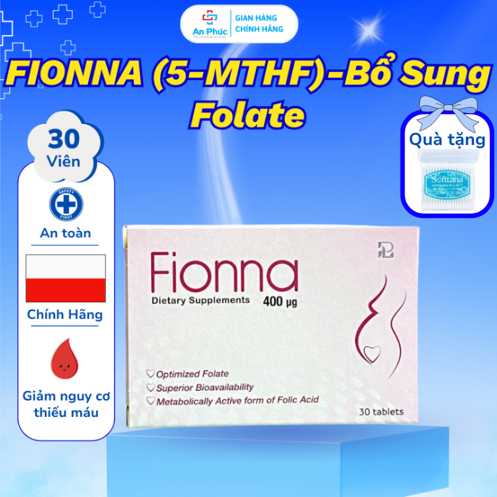 FIONNA – Viên Uống 5-MTHF, Bổ Sung Folate, Hỗ Trợ Thai Kỳ, Tạo Máu, Tăng Đề Kháng