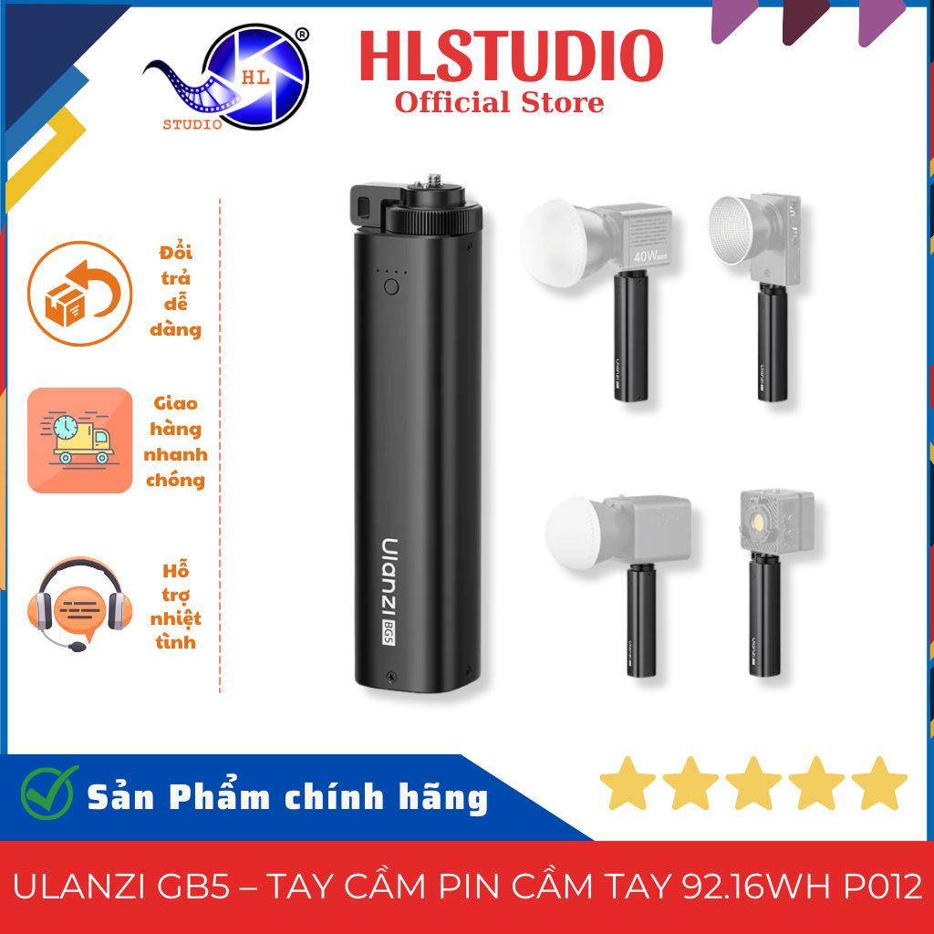 Ulanzi GB5 Tay Cầm Pin Cầm Tay P012 92.16Wh 14.4V 6400mAh HL Studio