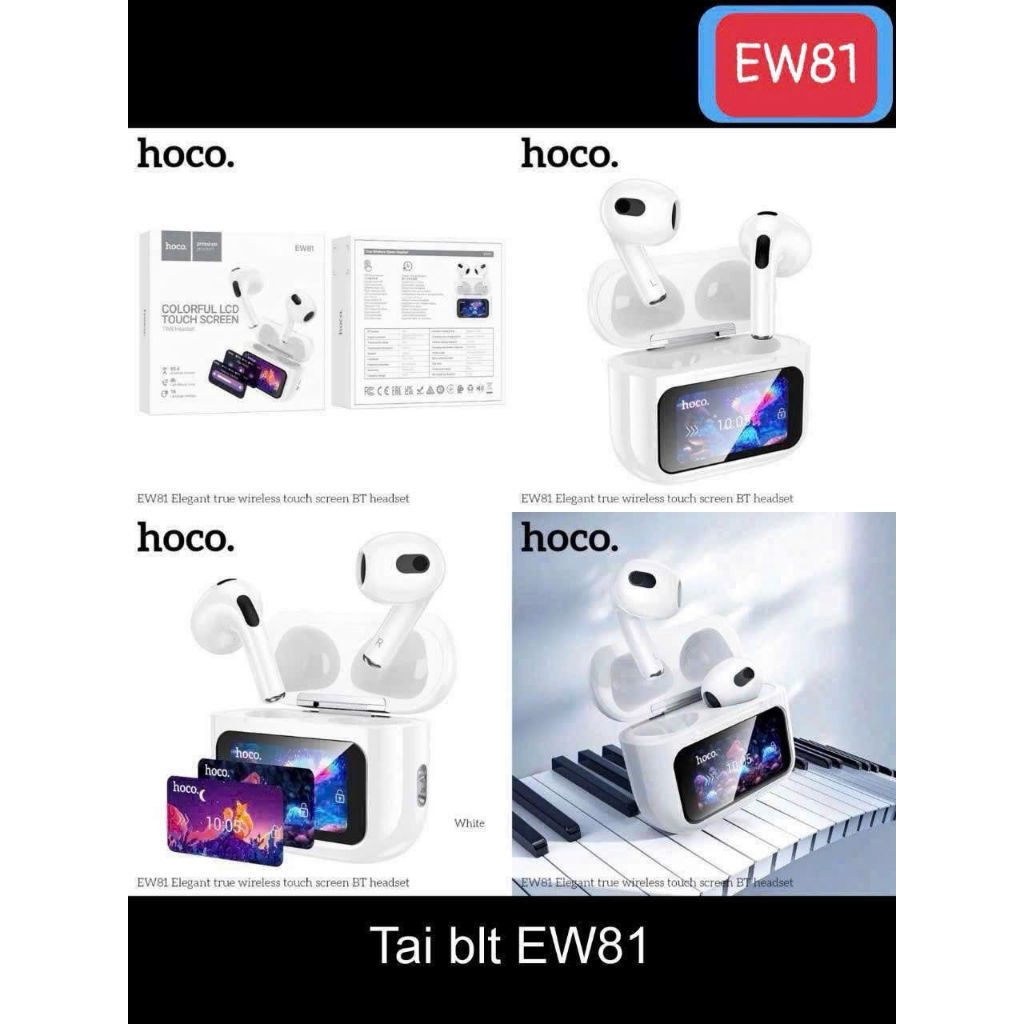Tai nghe Bluetooth Hoco EW81 --- màn hình LED cảm ứng điều khiển - có mic đàm thoại ( kiểu dáng pro 