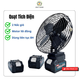 Quạt Tích Điện Makita 10 Cell Pin, Quạt Makita Để Bàn Mini, 2 Cấp Gió, Sạc Dây,Dùng 4–8 Giờ Liên Tục