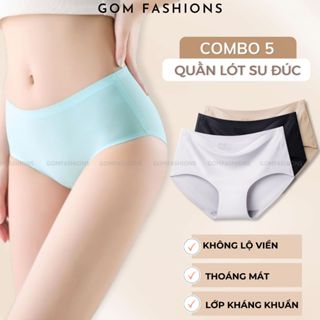  Combo 5 quần lót nữ đúc su bigsize GOMTAT quần chip nữ không lộ viền vải mềm mịn thoáng mát - JLD-SU 