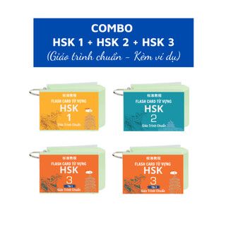 Combo Flashcard Từ Vựng Tiếng Trung HSK 1 + HSK 2 + HSK 3 - Giáo Trình Chuẩn (600 từ)