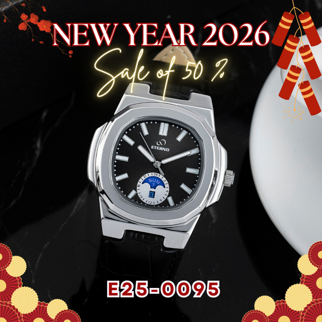 Đồng Hồ Nam - Thương Hiệu ETERNO E25-0095 Dây Da Thiết Kế Sang Trọng Lịch Lãm