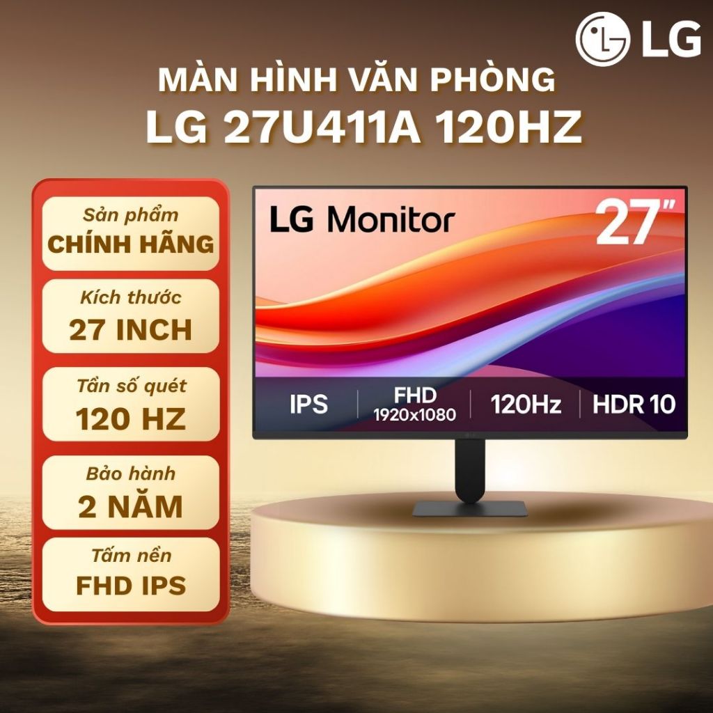 Màn hình máy tính LG 27U411A 27" FHD IPS 120Hz 1ms Bảo hành chính hãng 2 năm