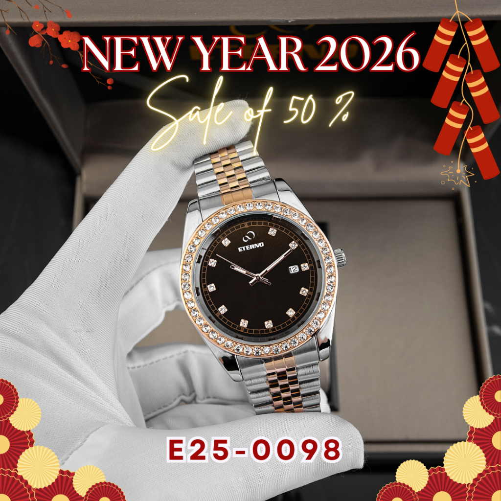 Đồng Hồ Nam - Thương Hiệu ETERNO E25-0098 Dây thép không gỉ cao cấp, sang trọng