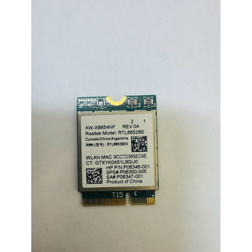 Realtek RTL8852AE, M.2 wifi card