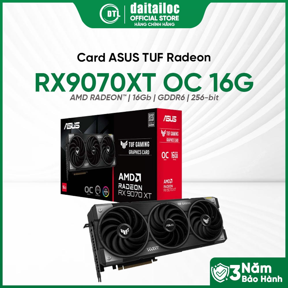 VGA Card Màn Hình ASUS TUF Gaming Radeon RX9060XT O16G/DUAL RX9060XT/TUF RX9070XT | Chính Hãng | Bảo