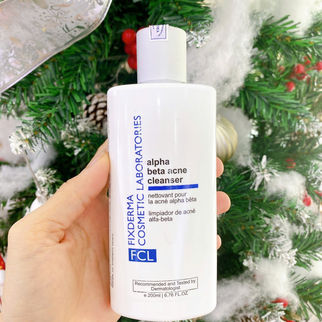 Fixderma Sữa Rửa Mặt Giảm Mụn Cho Da Nhờn FCL Alpha-Beta Acne Cleanser 200ml