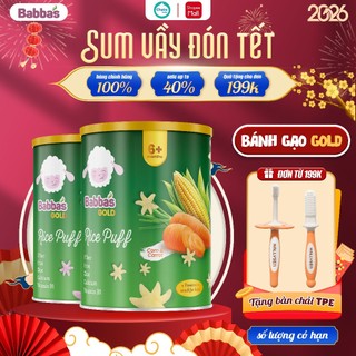  Bánh Gạo Ăn Dặm Babba's Gold Cho Bé Từ 6 Tháng Tuổi Món Ăn Vặt Dinh Dưỡng Cho Bé Yêu 