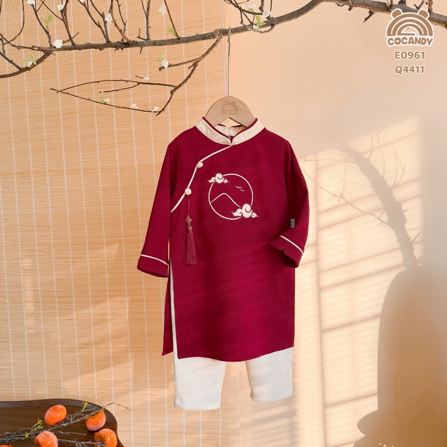 [COCANDY] -Áo dài ĐỎ Thiên Vũ cho bé mã E0961 (không kèm quần)