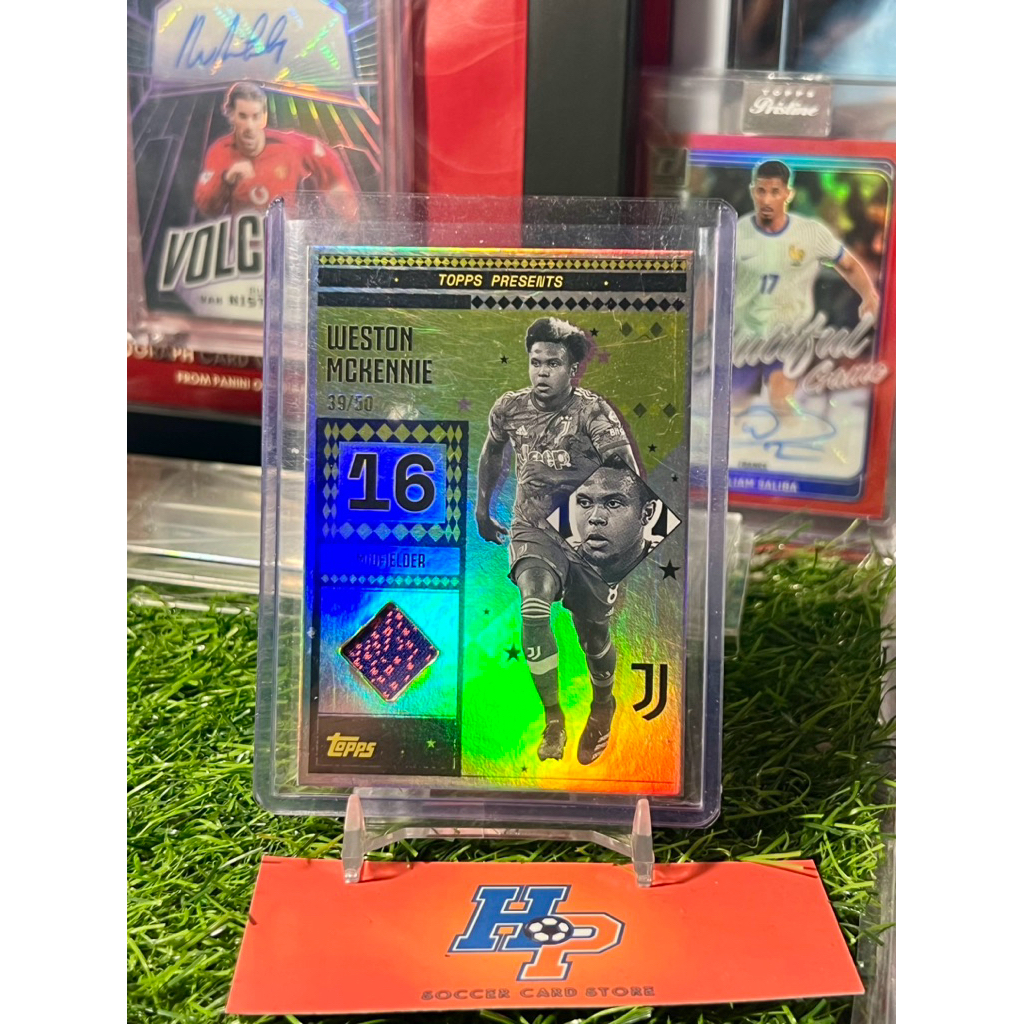 Thẻ bóng đá Weston Mckennie Mảnh Áo /50 Match Worn Topps Presents 2024/25