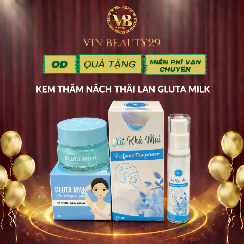 Kem Thâm nách Gluta Milk Thái Lan [Mua 1 Được 2] giảm thâm, ngăn mùi cơ thể hiệu quả an toàn 15gr tặng kèm tuýp 10ml