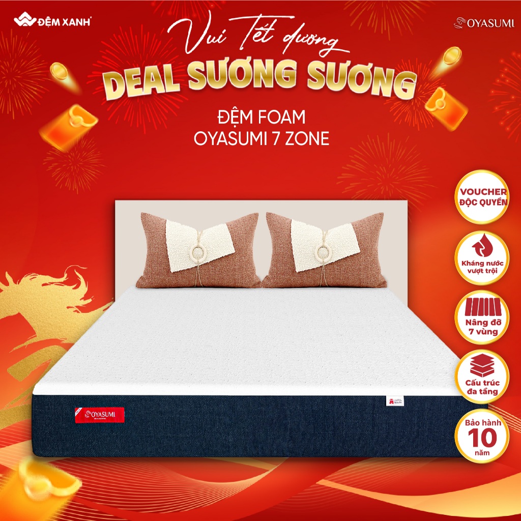 Đệm Foam Nhật Bản Oyasumi 7 Zone