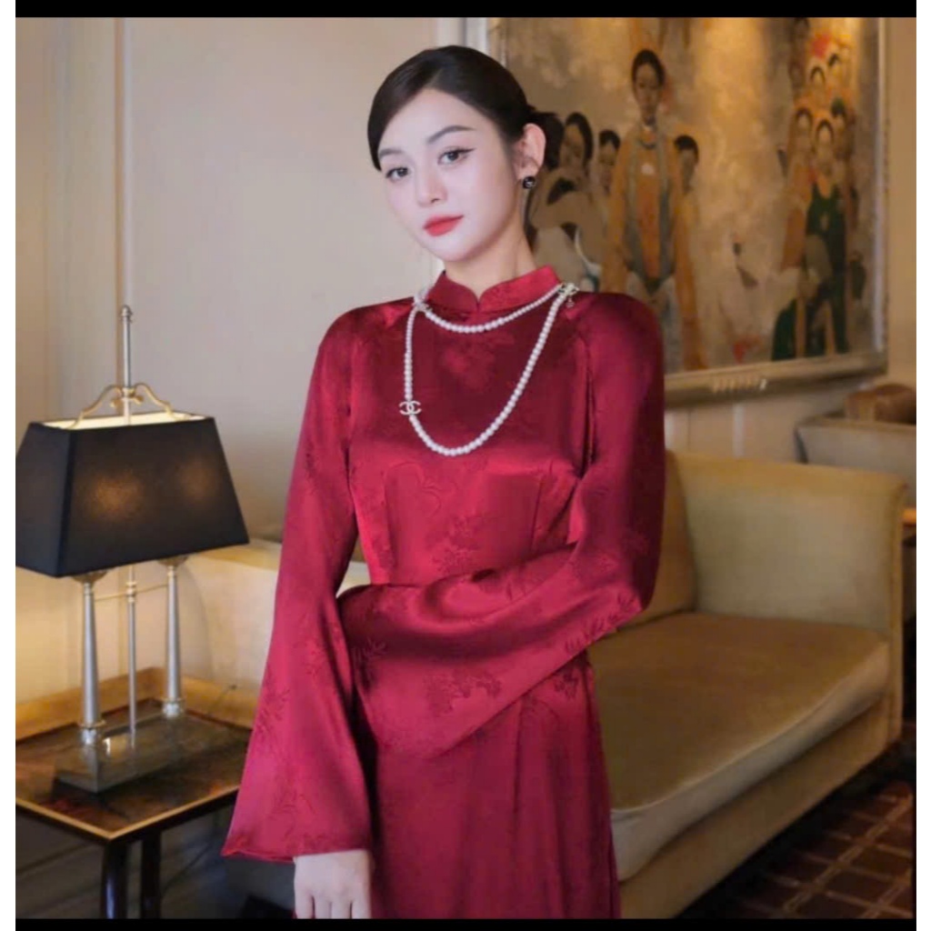 Áo Dài Gấm Truyền Thống Lan Mộc – Tôn Dáng, Sang Trọng - Áo dài Hà Anh