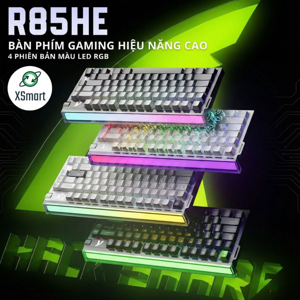 Bàn Phím Gaming Attack Shark R85 HE Switch Từ Tính, Rapid Trigger 0.005mm, 8KHz, LED RGB Neon Box | BigBuy360 - bigbuy360.vn