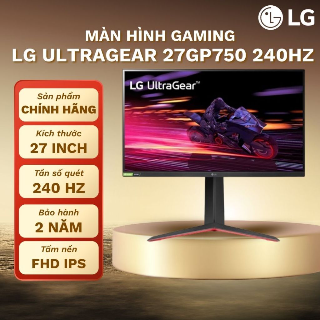 Màn hình gaming LG Ultragear 27GP750 27" FHD IPS 240Hz 1ms Bảo hành chính hãng 2 năm