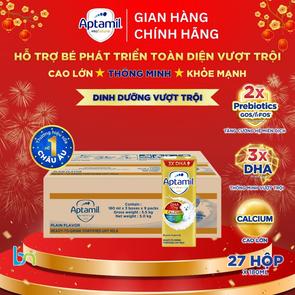 THÙNG SỮA DINH DƯỠNG PHA SẴN APTAMIL KID, APTAMIL SUPER GOLD 110ML, 180ML CÔNG THỨC ĐỘT PHÁ MỚI TỪ NUTRICIA
