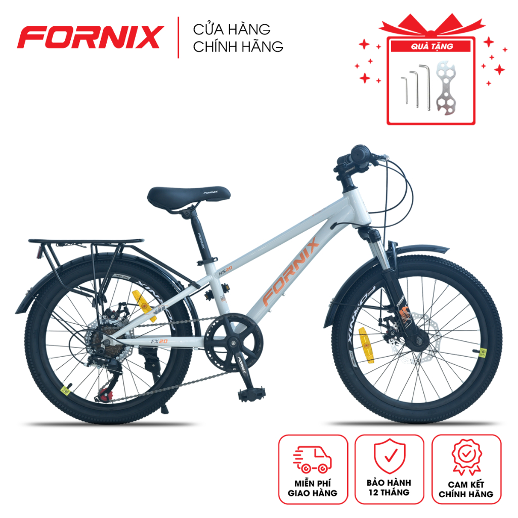 Xe Đạp Địa Hình Cho Trẻ Em FORNIX HS20 Khung Thép Vòng Bánh 20"  Bám Đường An Toàn