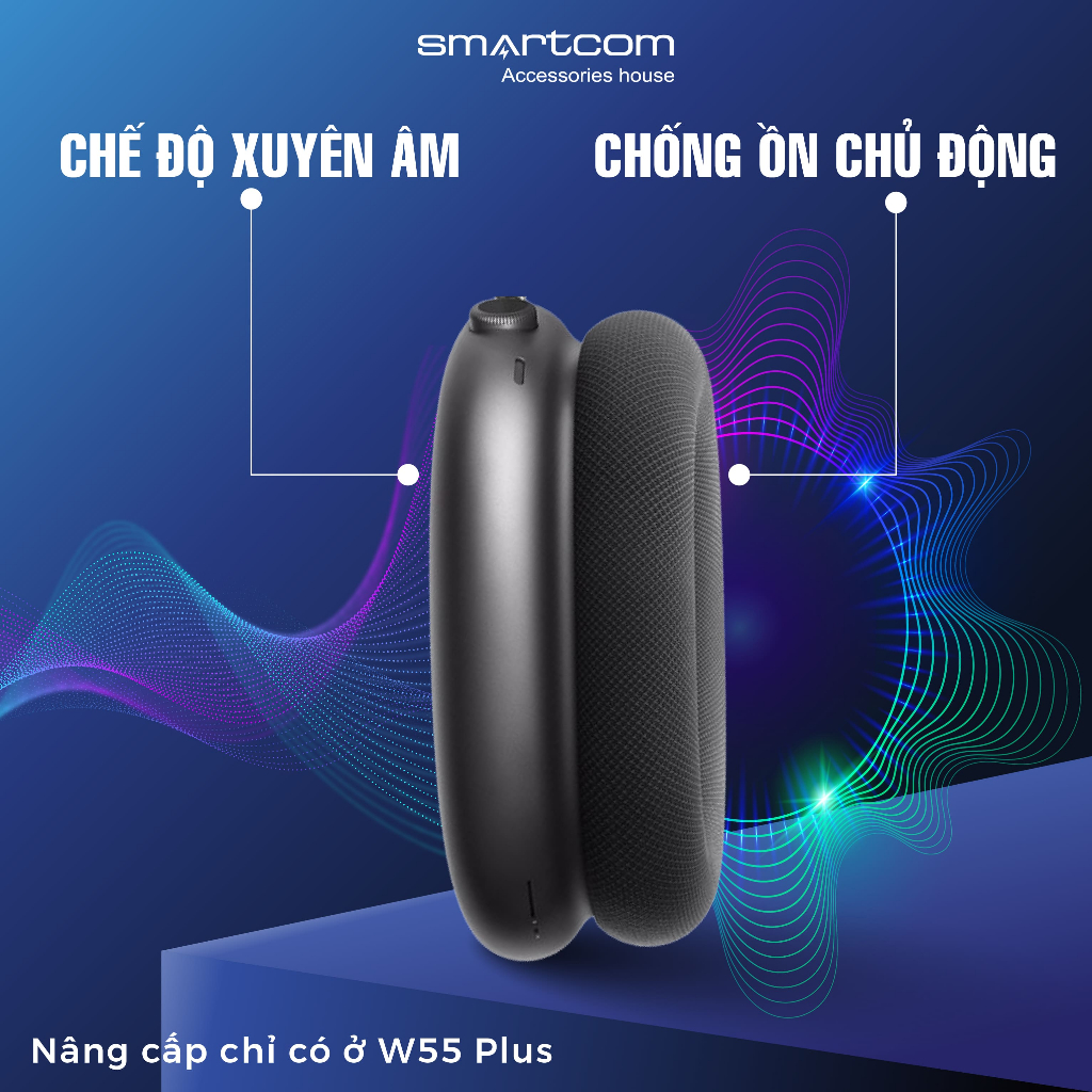 [Tặng bọc tai nghe] Tai nghe chụp tai W55 Plus Hoco pin 90 tiếng bass mạnh có dây đi kèm | BigBuy360 - bigbuy360.vn