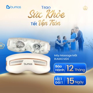   Set Quà Tết  Máy Massage Mắt BUMAS M24 - Chườm Nóng Lạnh Linh Hoạt,12 Đầu Massage Bằng Silicon 