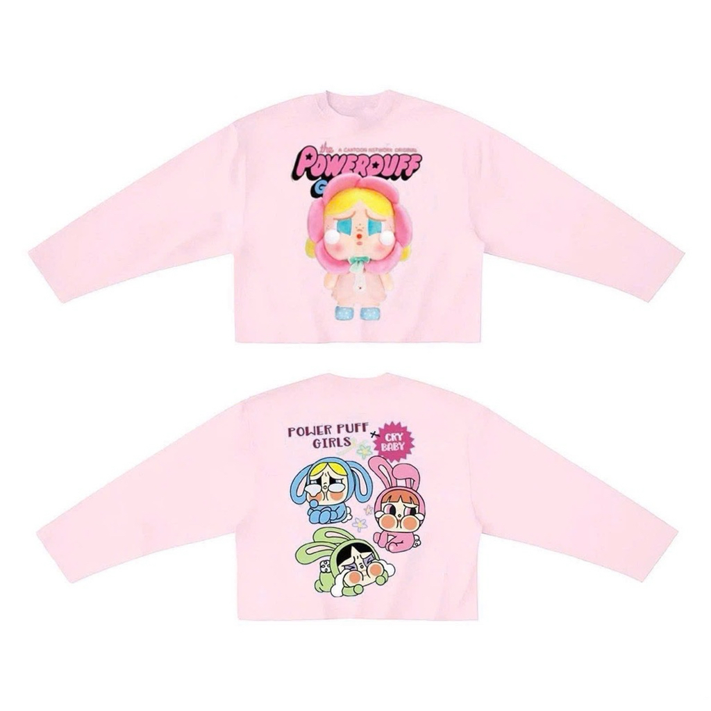 Áo thun dài tay Powerpuff Girls phong cách baby cute