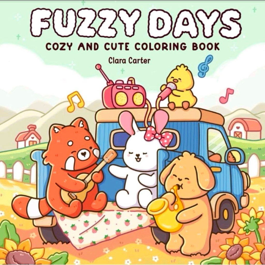 [FUZZY DAYS] Full bộ 46 tranh tô màu động vật cute giấy dày 180gsm