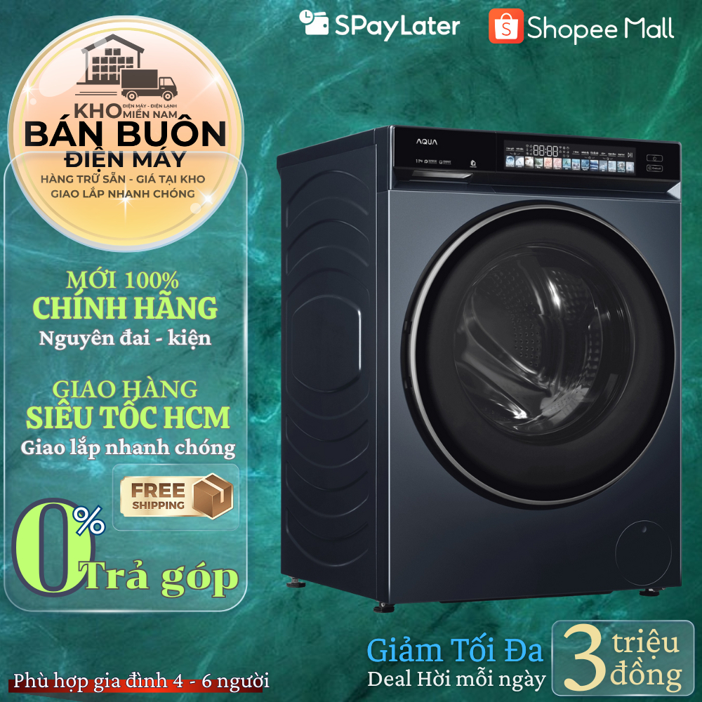 [Giao Hỏa Tốc HCM] Máy Giặt Aqua Inverter 10kg AW10-BD4377U1L(GN) Giặt Thông Minh AI