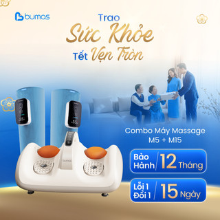  Set Quà Tết Combo Máy Massage Bắp Chân BUMAS M5 + Massage Bàn Chân M15 hỗ trợ làm giảm đau nhức 