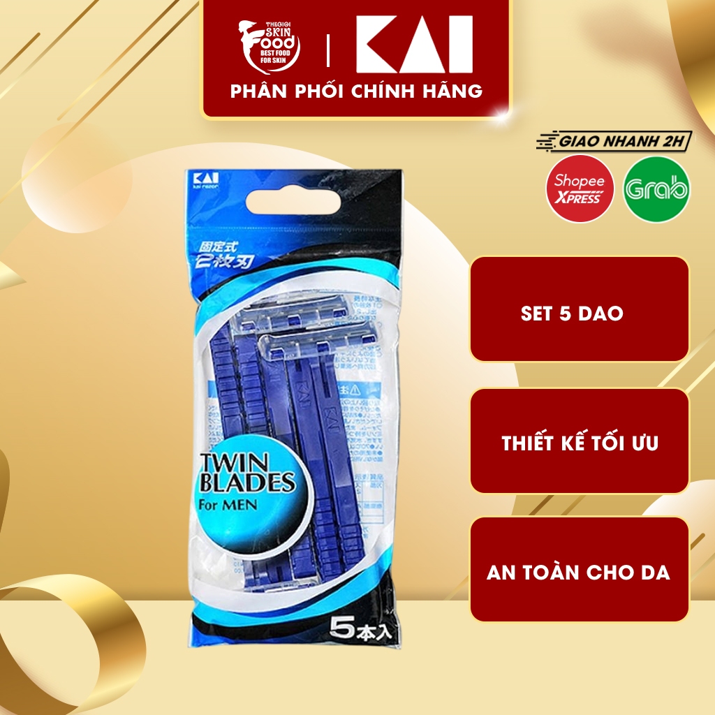 Set Dao Cạo Kai 2 Lưỡi Kép ( Set 5 Cây)