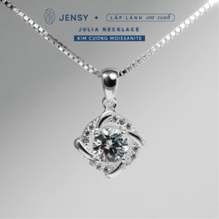  Dây Chuyền Kim Cương Moissanite 5 Ly JENSY Xi Bạch Kim Kiểm Định GRA "Julia" VCJ1 Vòng Cổ Bạc Nữ 