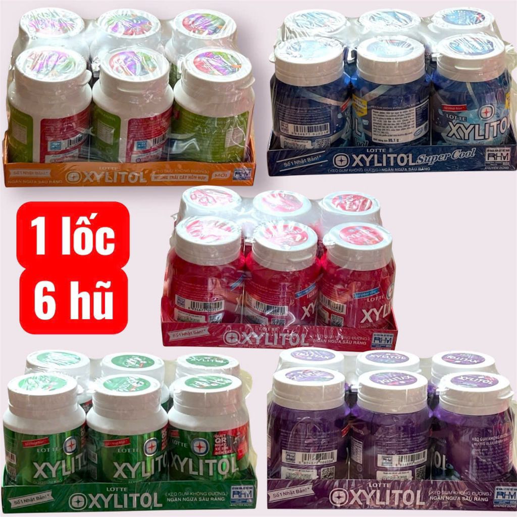 combo 6 hũ singum không đường Xylitol thơm miệng sạch và ngừa sâu răng